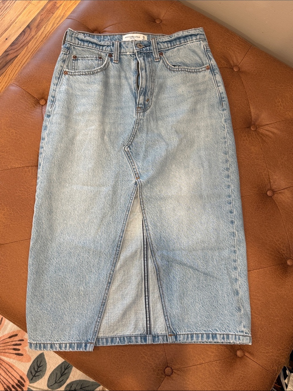 Abercrombie & Fitch Light Blue Denim Maxi Skirt